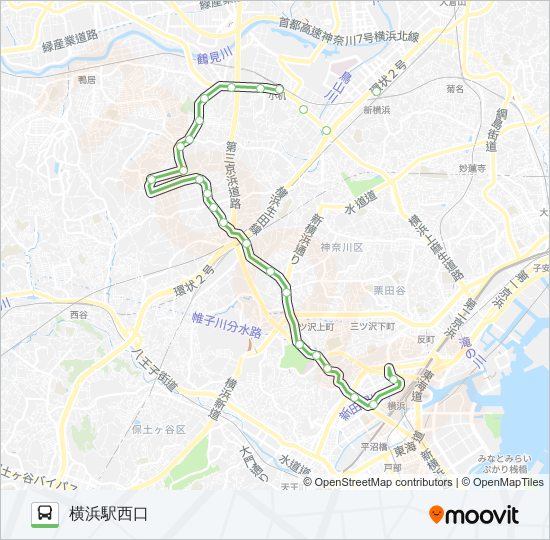 浜1 bus Line Map