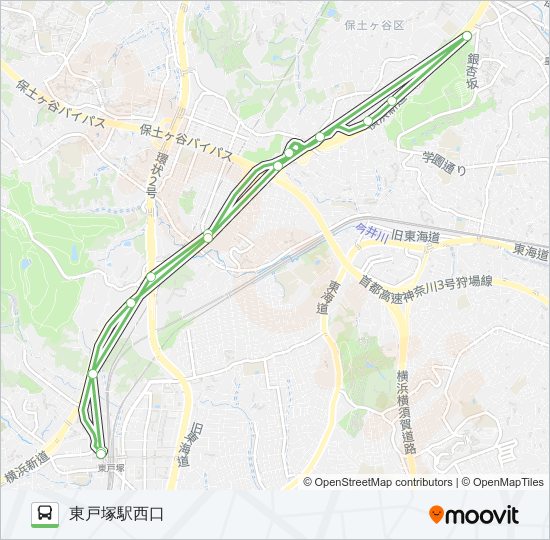 浜17ルート スケジュール 停車地 地図 東戸塚駅西口 アップデート済み