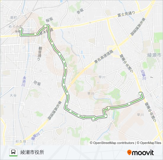 綾12 bus Line Map