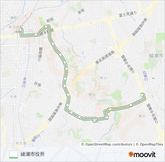 綾12 bus Line Map