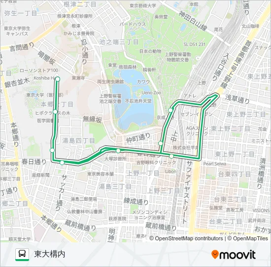 上０１ バスの路線図
