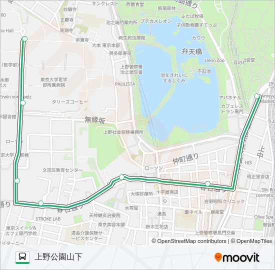 上０１ バスの路線図