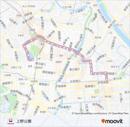 上２６ bus Line Map