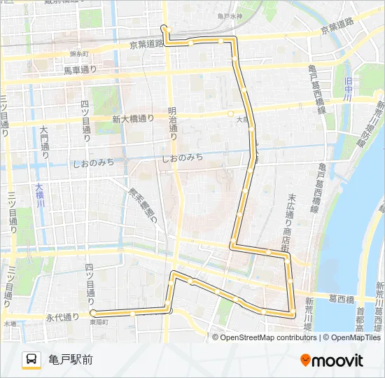 亀２１ Bus Line Map
