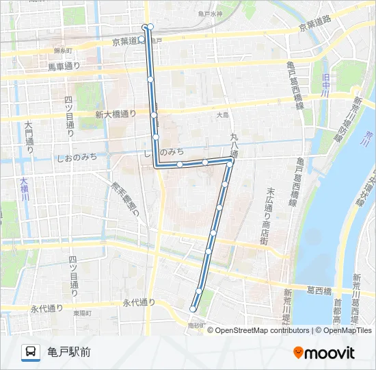 亀２３ Bus Line Map
