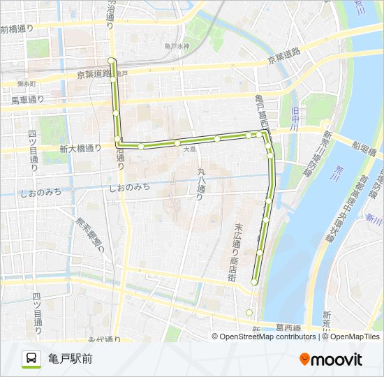 亀２４ バスの路線図