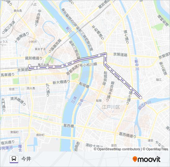 亀２６ バスの路線図