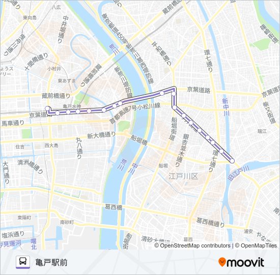 亀２６ バスの路線図