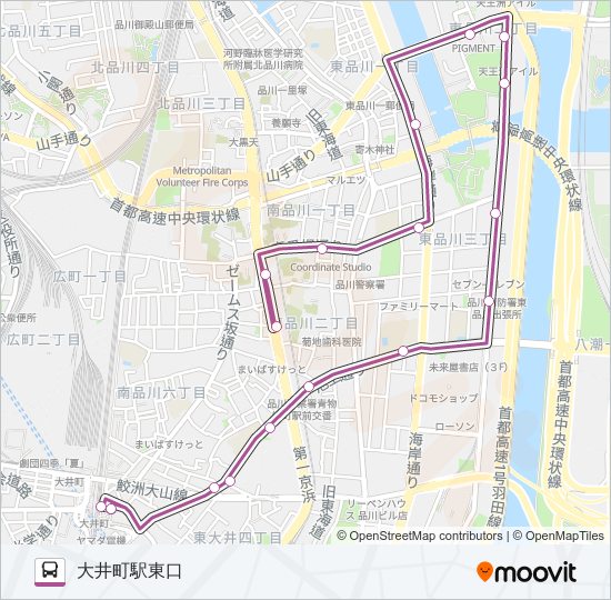 井９６ バスの路線図