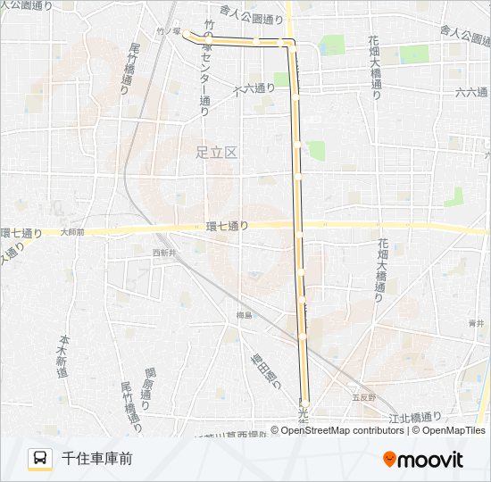 北４７ バスの路線図