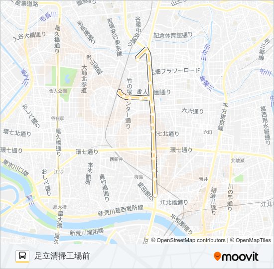 北４７ バスの路線図