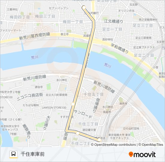 北４７ バスの路線図