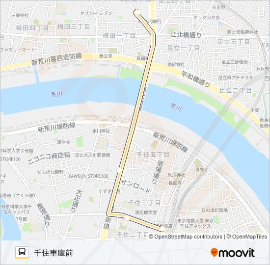 北４７ バスの路線図