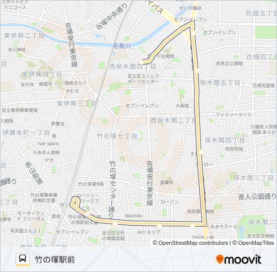 北４７ バスの路線図