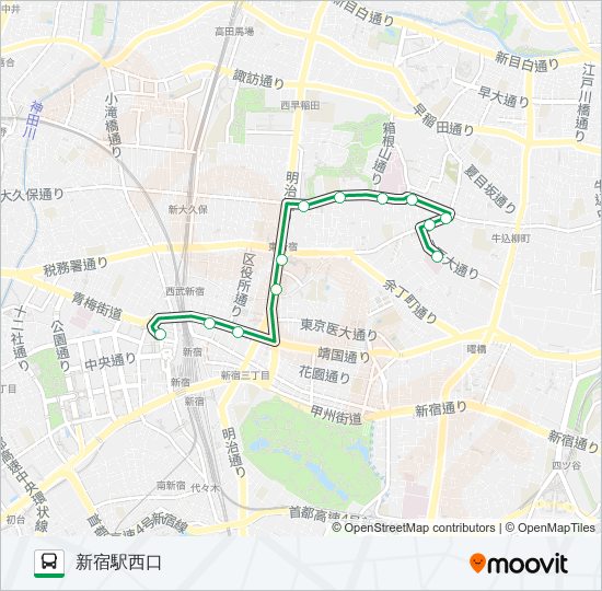 宿７４ bus Line Map