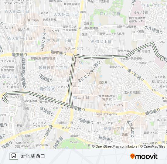 宿７５ Bus Line Map