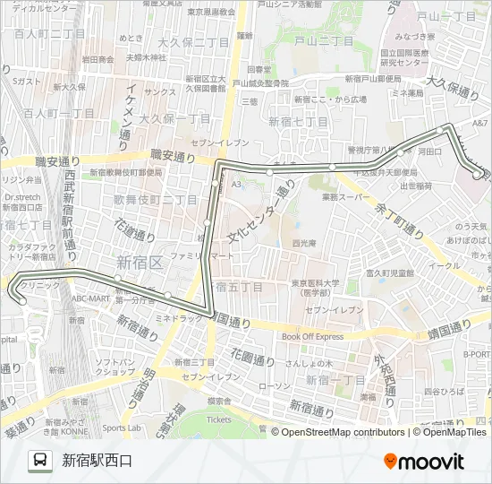 宿７５ バスの路線図