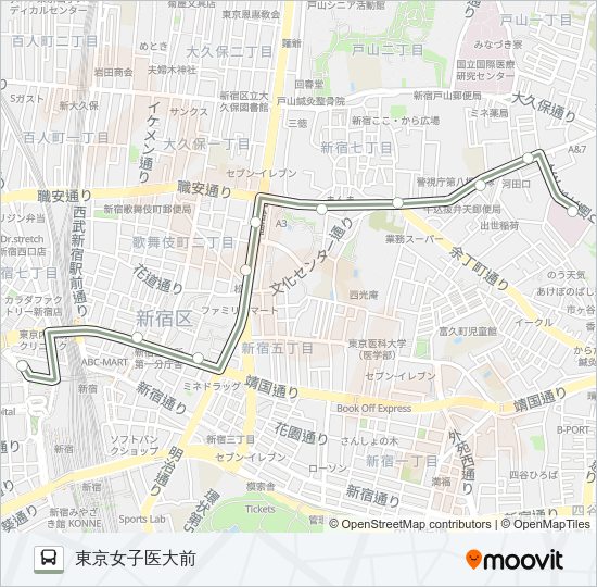 宿７５ Bus Line Map