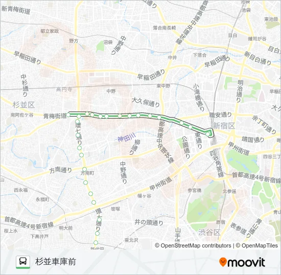 宿９１ バスの路線図