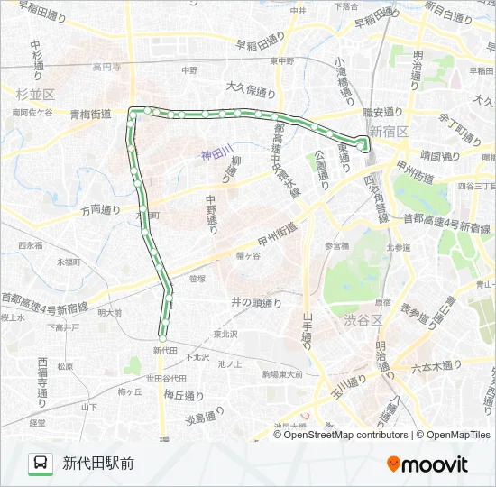 宿９１ バスの路線図
