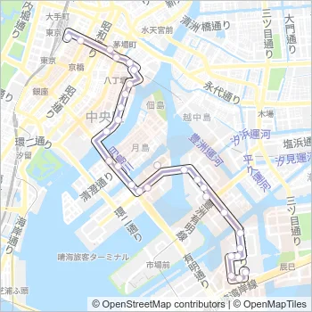 東１５ Bus Line Map