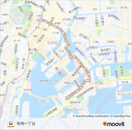 東１６ Bus Line Map