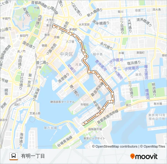 東１６ Bus Line Map
