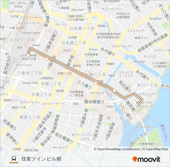 東１６ バスの路線図