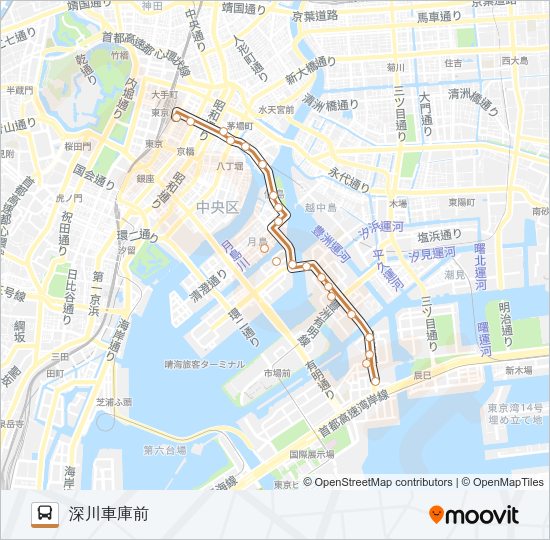 東１６ Bus Line Map