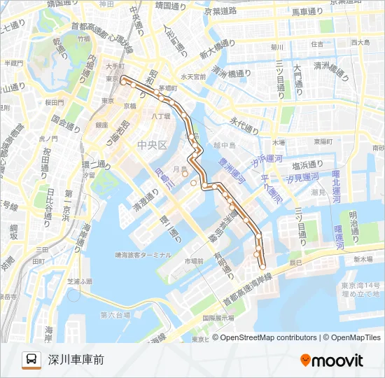東１６ Bus Line Map