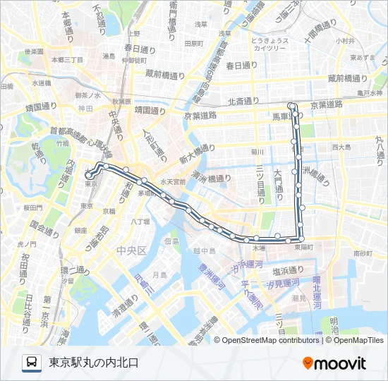 東２２ Bus Line Map