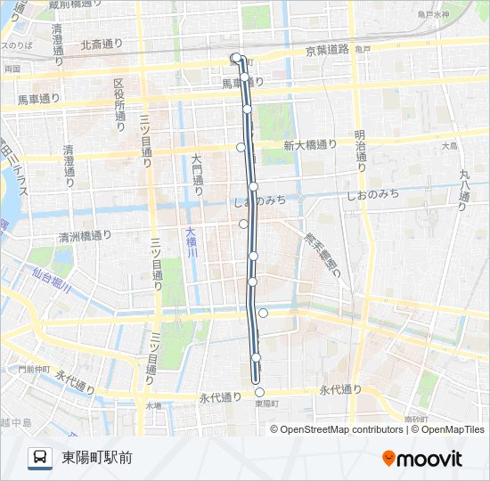 東２２ Bus Line Map