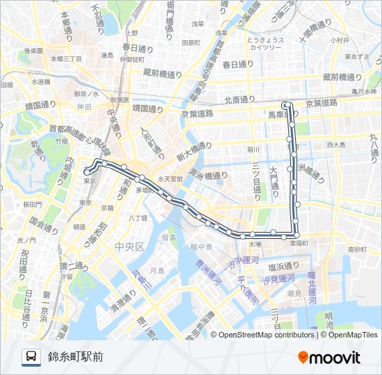 東２２ Bus Line Map