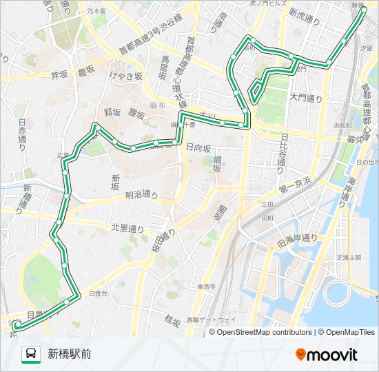 橋８６ バスの路線図