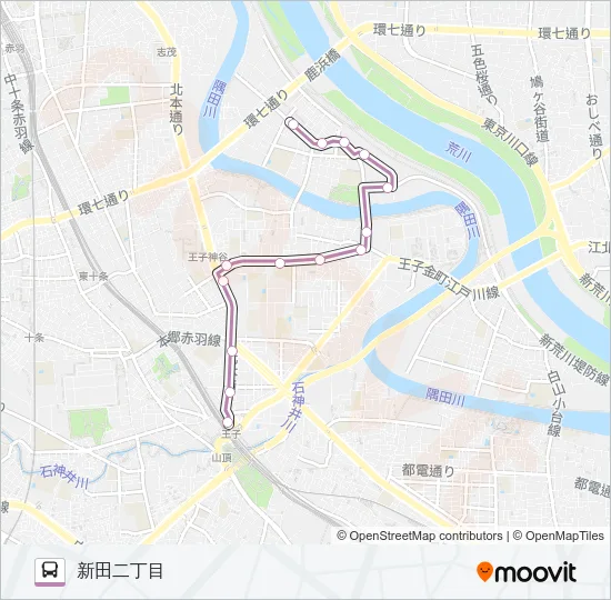 王５５ バスの路線図