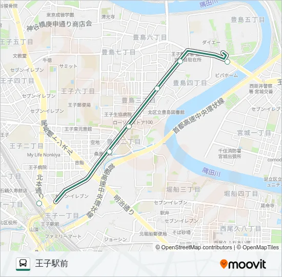王５７ バスの路線図