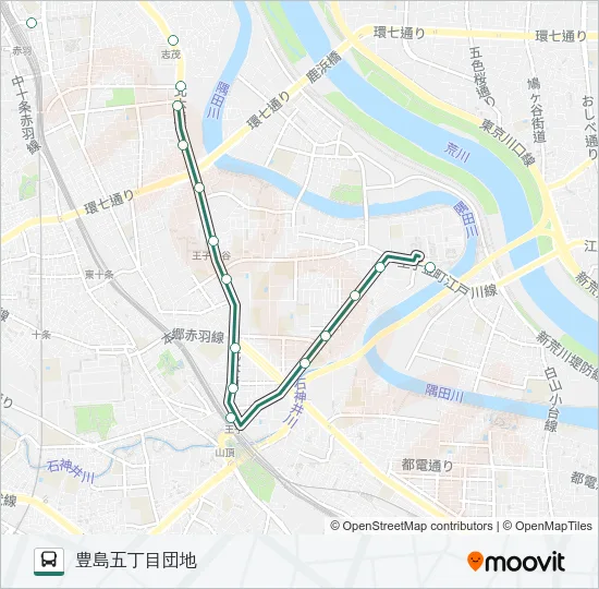 王５７ バスの路線図