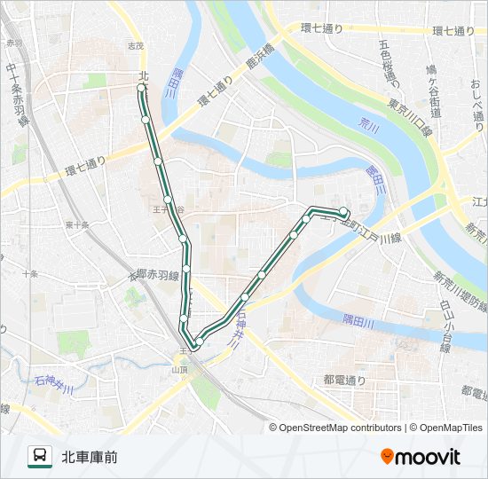 王５７ バスの路線図