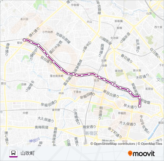 白６１ bus Line Map