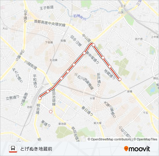 草６３ バスの路線図