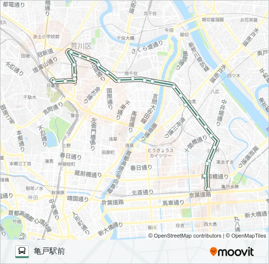 里２２ バスの路線図