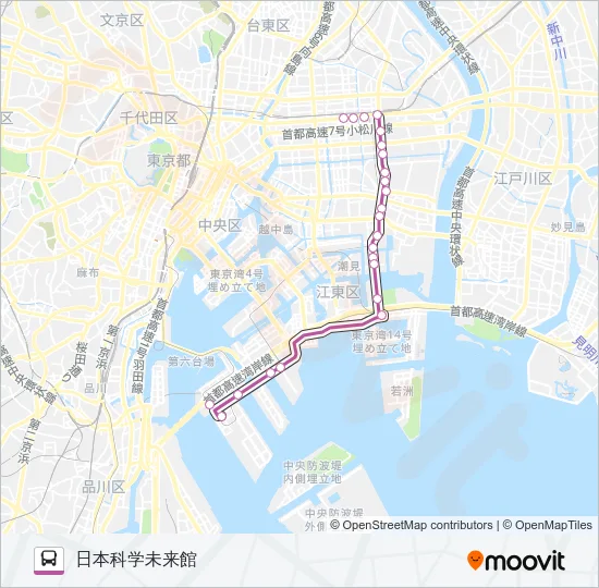 急行０５ バスの路線図