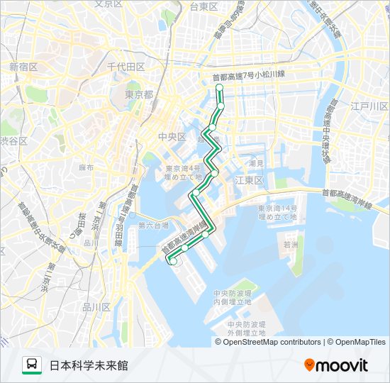 急行０６ バスの路線図