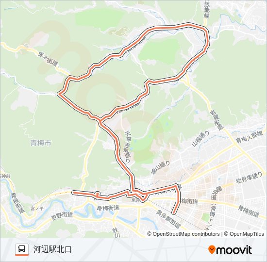 梅７４乙 バスの路線図