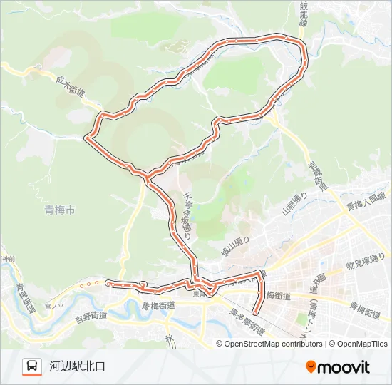 梅７４乙 バスの路線図