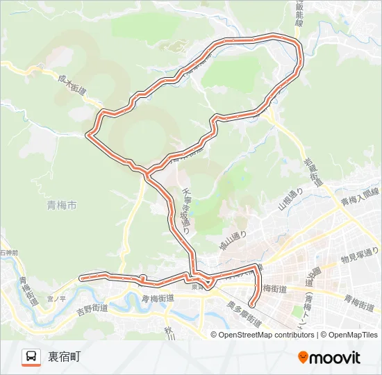 梅７４乙 バスの路線図