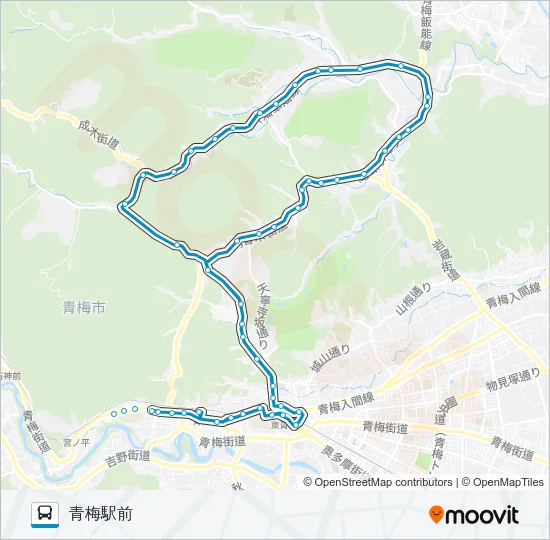 梅７４甲 バスの路線図