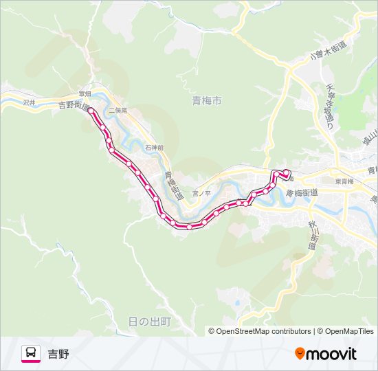 梅７６丙 バスの路線図