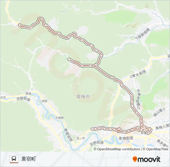 梅７６甲 バスの路線図