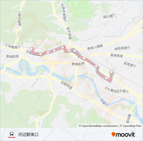 梅７７丁 バスの路線図